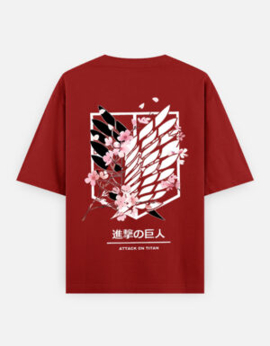 attack on titan wings of freedom sakura t shirt