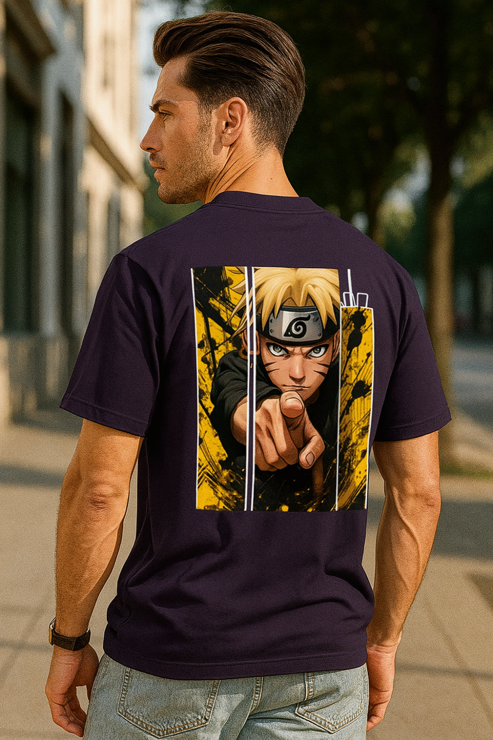 naruto pointing graphic t shirt / sticker – anime streetwear | ninja way inspired design