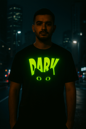 dark glow reflective t shirt – shine in the dark vinyl print