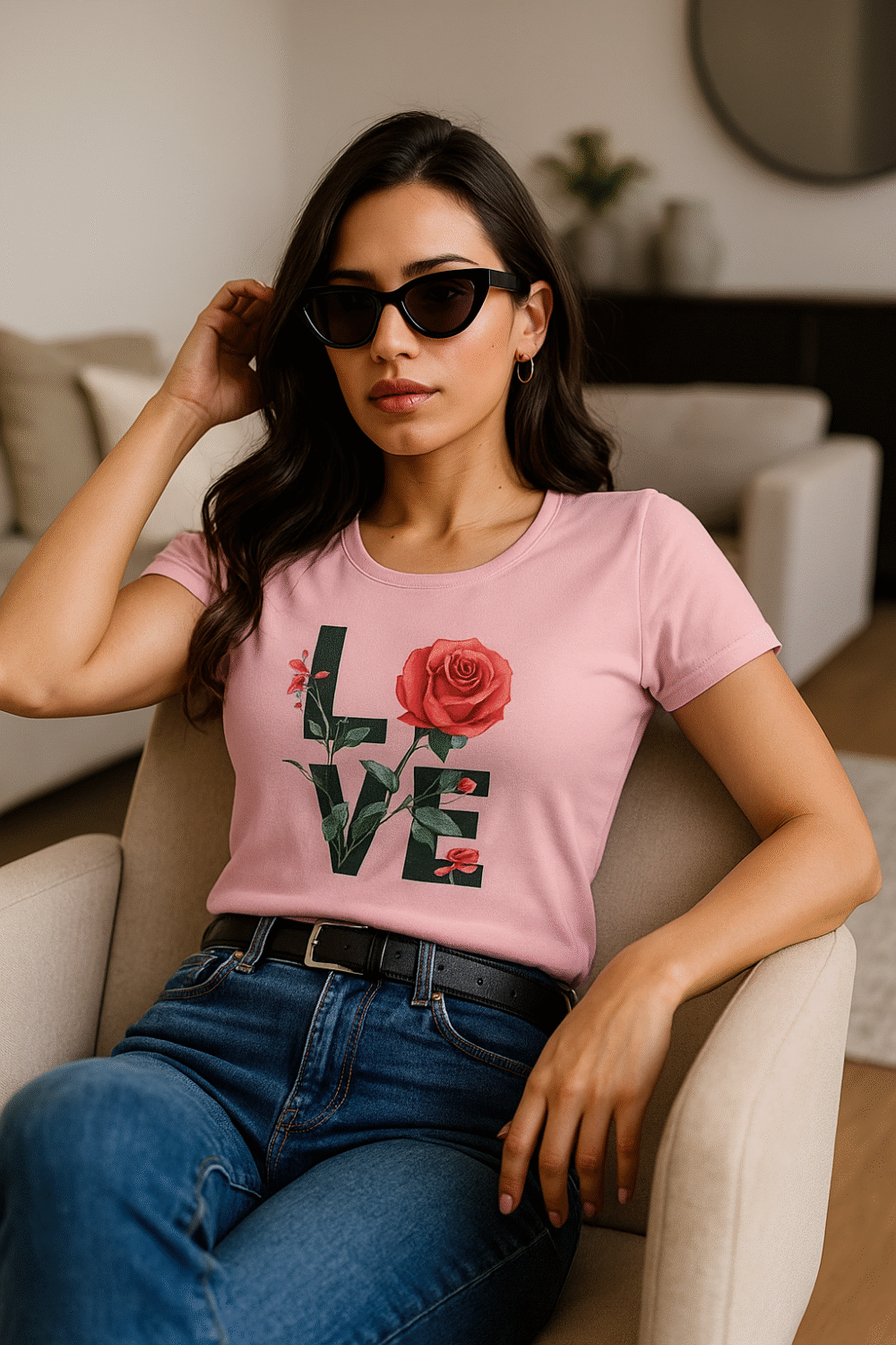 love rose floral baby tee for girls