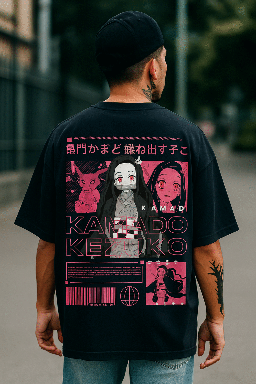 oversized nezuko t shirt | demon slayer kimetsu no yaiba anime streetwear tee