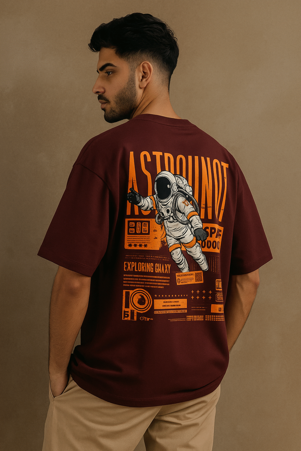oversized astronaut t shirt | space graphic streetwear tee for men & women