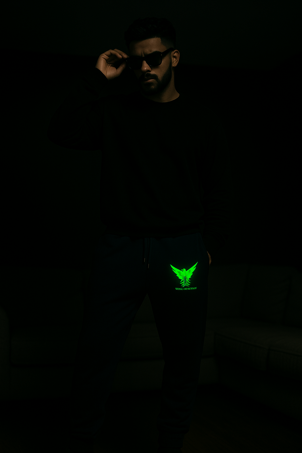 skygliders glow in dark joggers – unisex oversized streetwear pants for men & women