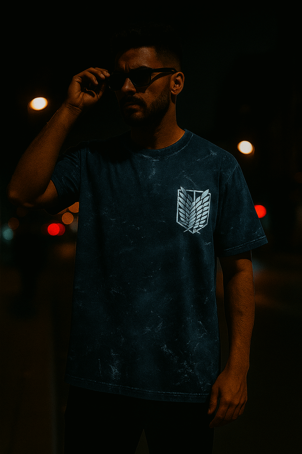 dragon fly unisex acid washed oversized tee