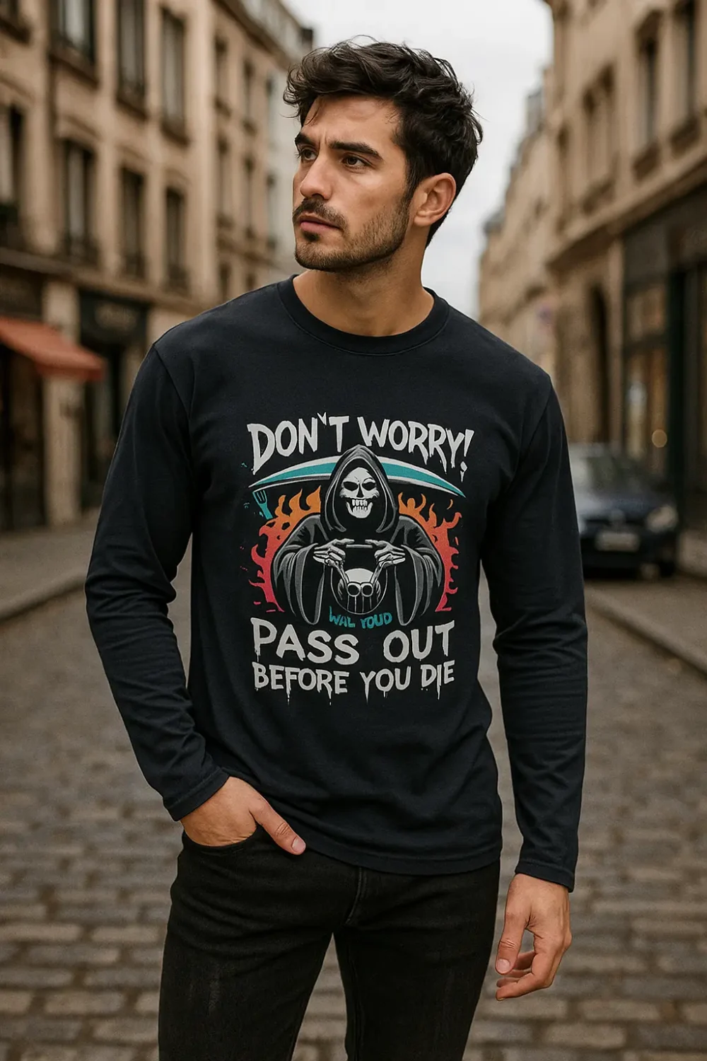 Pass Out Before You die Full slevees Tshirt