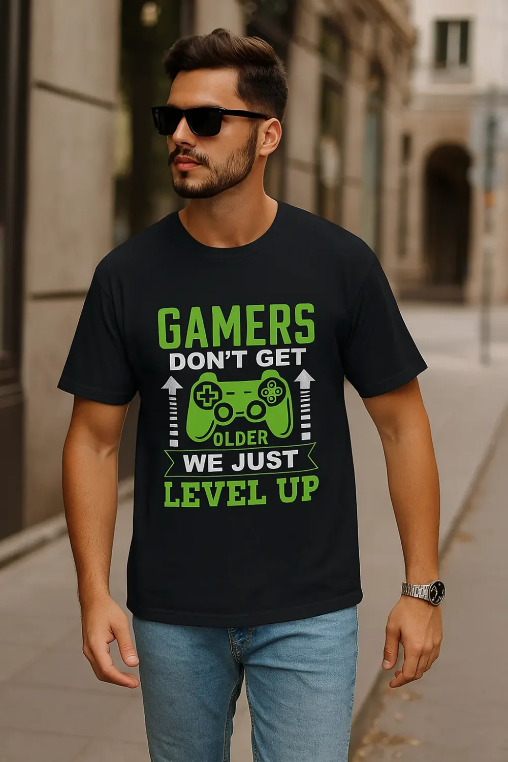 Gamers Don’t Get Older Oversized T-Shirt – Level Up Gaming Streetwear Tee