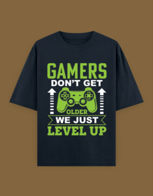 Gamers Don’t Get Older Oversized T-Shirt – Level Up Gaming Streetwear Tee - Image 2