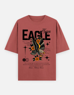 Flying Eagle Oversized T-Shirt – Vintage Graphic Streetwear Tee - Image 2