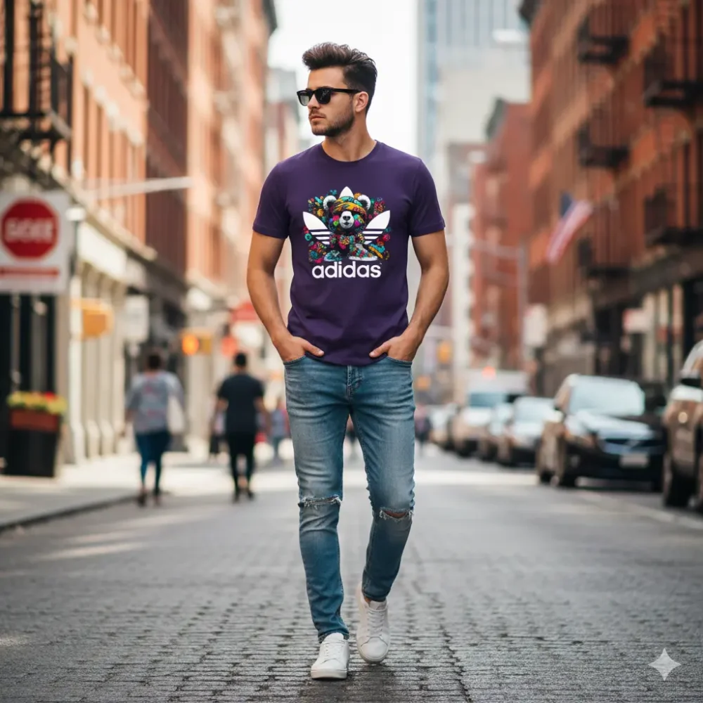 Adidas Street Panda T-Shirt – Colorful Graffiti Style Classic Tee