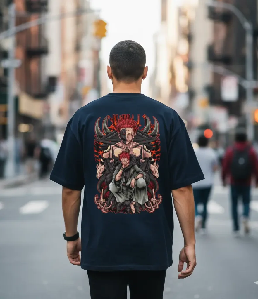 Oversized Anime Cursed King T-Shirt – Dark Power Edition