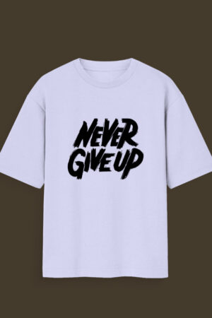 Never Give Up Vinyl Puff Sticker – Motivational 3D Grey Design | Durable Vinyl Print