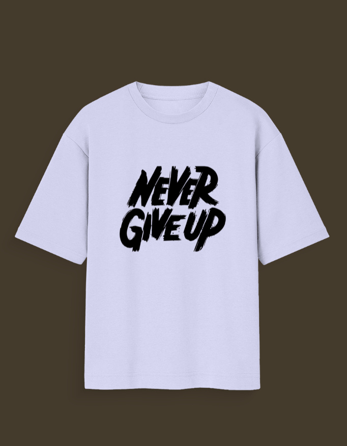 Never Give Up Vinyl Puff Sticker β Motivational 3D Grey Design | Durable Vinyl Print