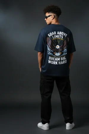 Soar Above Limits Oversized Graphic Tee – Dream Big, Work Hard Vibe