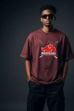 Oversized Akatsuki T-Shirt | Naruto Anime Streetwear | Premium Graphic Tee for Men & Women