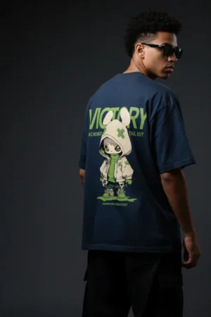 Victory Unisex Oversized T-Shirt – Streetwear Graphic Hoodie Character Tee