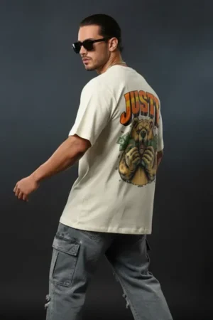 Hustle Bear Oversized T-Shirt β Full Back Graphic Streetwear Tee