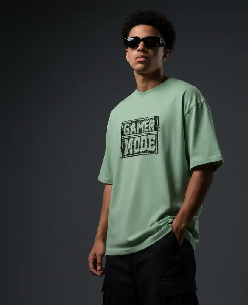 Gamer Mode Oversized T-Shirt โ Streetwear Gaming Graphic Tee