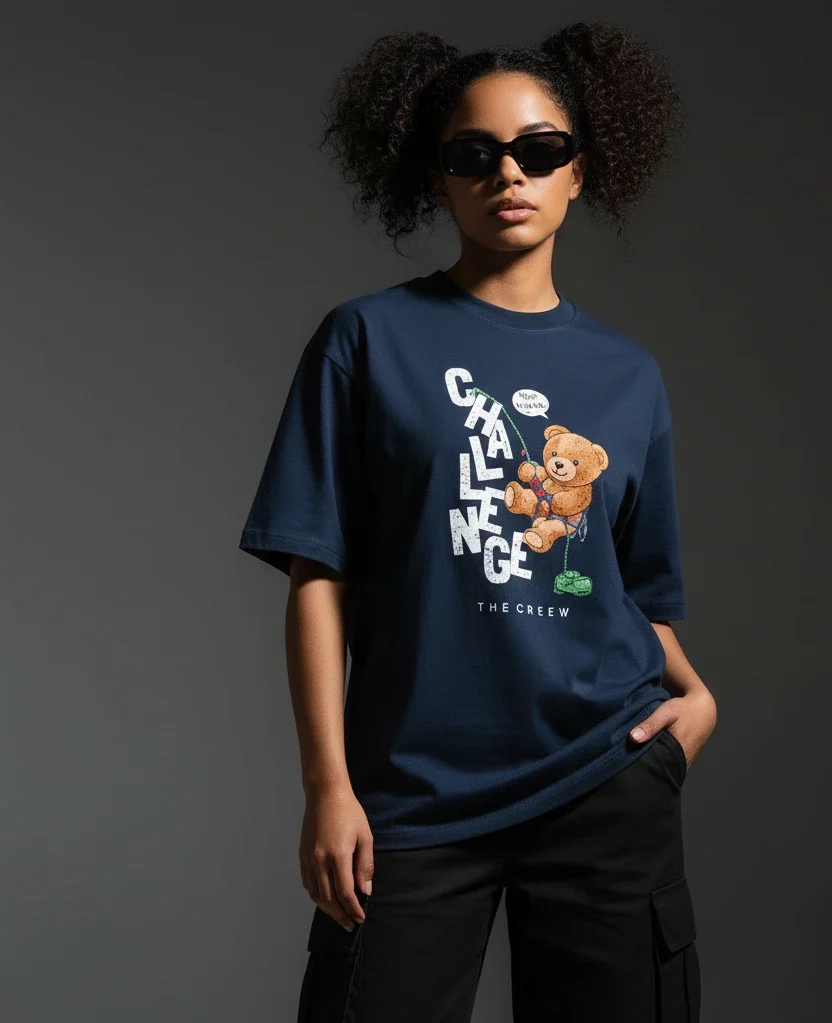 Oversized Teddy Climber Graffiti T-Shirt – Challenge Yourself Edition