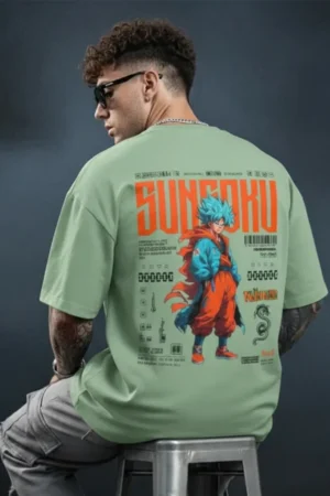 Oversized jade Goku T-Shirt | Dragon Ball Anime Streetwear Graphic Tee