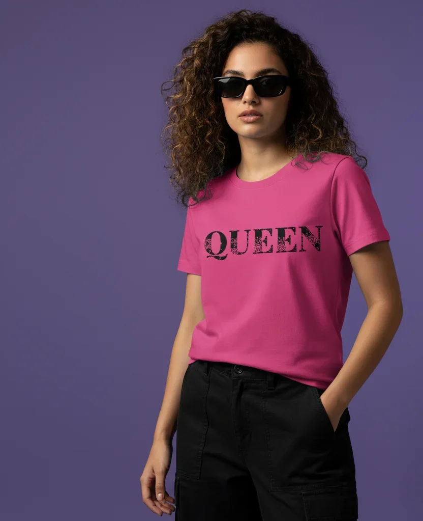 QUEEN Floral Baby Tee for Girls