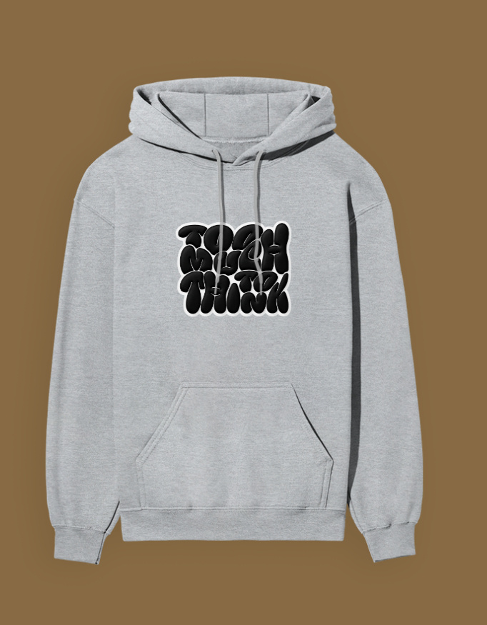 Too Much To Think---- Unisex Puff Hoodie