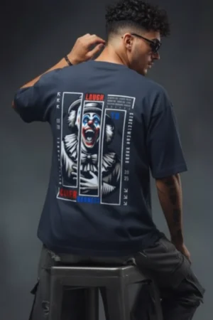 Laugh to Cover Sadness" Oversized Graphic T-Shirt