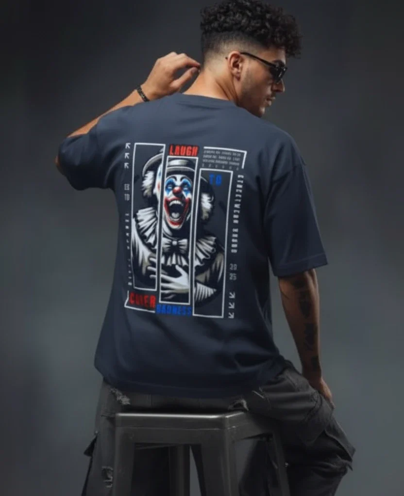 Laugh to Cover Sadness" Oversized Graphic T-Shirt