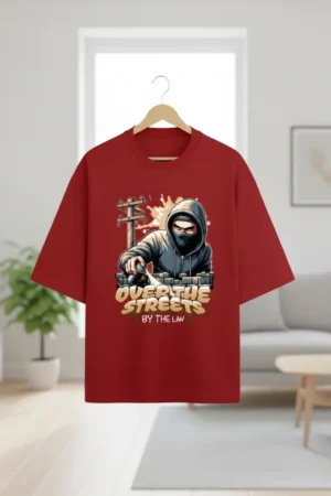 Over the Streets – Off the Law" Oversized Graphic T-Shirt