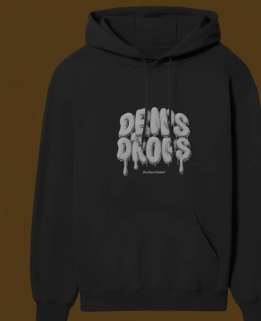 Drips & Drops Grey Puff Print Unisex Hoodie