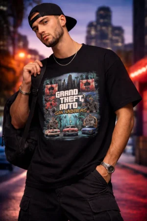 San Andreas–style graphic t-shirt